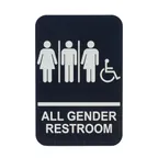 image of Winco SGNB-608 6" x 9" Braille All Gender Restroom w/Accessible Information Sign