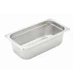 image of Winco SPJH-304  4" Deep 1/3 Size Standard Weight Anti-Jam Stainless Steel Steam Table Pan 