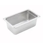 image of Winco SPJH-404 22 Gauge 4" 1/4 Size Solid Anti-Jam Steam Table Pan
