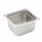 image of Winco SPJH-604 4" Deep 1/6 Size Standard Weight Anti-Jam Stainless Steel Steam Table Pan  