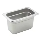 image of Winco SPJH-904  4" Deep 1/9 Size Standard Weight Anti-Jam Stainless Steel Steam Table Pan