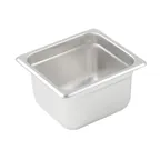 image of Winco SPJL-604 4" Deep 1/6 Size Standard Weight Anti-Jam Stainless Steel Steam Table Pan