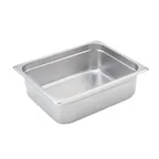 image of Winco SPJM-204 24 Gauge 4" 1/2 Size NSF Solid Anti-Jam Steam Table Pan