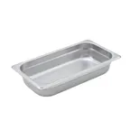 image of Winco SPJM-302 24 Gauge 2 1/2" Third Size Solid Anti-Jam Steam Table Pan