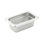 image of Winco SPJM-902 24 Gauge 2 1/2" 1/9 Size Solid Anti-Jam Steam Table Pan