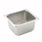 image of Winco SPS4 25 Gauge 4" 1/6 Size NSF Solid Steam Table Pan