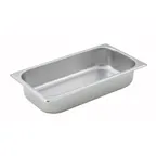 image of Winco SPT2 25 Gauge 2 1/2" 1/3 Size NSF Solid Steam Table Pan