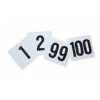 image of Winco TBN-100 Restaurant Table Numbers Set, 1‑100 Plastic Numerals, 4" x 3‑3/4" Size