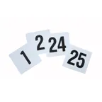 image of Winco TBN-25 Table Numbers Set, 1-25 Plastic Numbers, 4" x 3-3/4" Size, Plastic, 4" Height