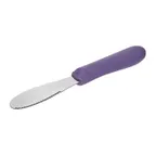 image of Winco TWP-31P 3.63" x 1.25" Allergen Free Purple Handle Stainless Steel Sandwich Spreader