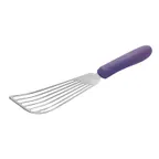 image of Winco TWP-60P 6 3/4" x 3 1/4" Stainless Steel Slotted Fish Spatula w/ Poly Handle