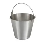 image of Winco UP-13 13 Qt. Stainless Steel Utility Pail with Handle