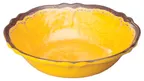 image of Winco WDM001-607 13-3/4" Round Melamine Bowl, 3 Qt, Yellow Hammered Ardesia™ Finish - 12/Case