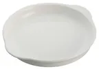image of Winco WDP018-103 Edessa 8-3/4" Round Porcelain Dish, Bright White, Eared, Dishwasher Safe - 24/Case
