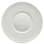 image of Winco WDP022-106 Zendo 8-1/8" Round Wide Rim Porcelain Plate White Embossed Dishwasher‑Safe - 36/Case