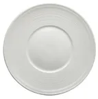 image of Winco WDP022-107 Zendo 9" Round Wide‑Rim Embossed Porcelain Ardesia Plate, Bright White - 24/Case