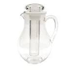 image of Winco WPIT-19 64 oz. (2 qt.) Clear Polycarbonate Pitcher with Ice Chamber, Handle