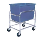 image of Winholt 30-6-SS-BL Stainless Steel Bulk Goods Cart w/ 6 Bushel Capacity, Blue Polyethylene Tub