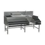 image of Eagle Group CCS-60-1 60" Blender Station Underbar Ice Bin/Cocktail Station w/ Long Liquor Display