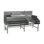 image of Eagle Group CCS-66-1 66" Blender Station Underbar Ice Bin/Cocktail Station w/Long Liquor Display