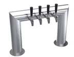 image of Krowne KPTU-4A Pass-Thru Beer Tower, 25" Air-Cooled Countertop, Stainless Steel, 2-Column, 4-Tap