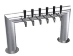 image of Krowne KPTU-6A Pass-Thru Beer Tower, 31" Countertop, 2-Column Stainless Steel, 6-Faucet, Air-Cooled