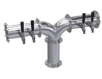 image of Krowne KPY-4A Pipe Y‑Tower, 30" Counter Draft Beer Dispensing, Steel Finish, Four Faucet Ports