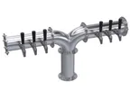 image of Krowne KPY-6A Pipe Y‑Tower, 36" Draft Beer Dispensing, Stainless Steel, Six‑Tap (4‑6) Single Column