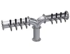 image of Krowne KPY-8A Pipe Y-Tower, 42" OA Beer Tower, Stainless Steel, Eight Faucet Ports - No Handles