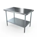 image of NBR Equipment TG-3024 30" Open Base Work Table with Undershelf - Flat Top (Without Backsplash)