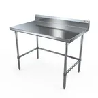 image of NBR Equipment TS-3030R5-X 30" Open Base Work Table w/ Side & Rear Crossrails - 5" Backsplash / Flyer