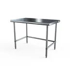 image of NBR Equipment TS6-3630-X 36" Open Base Work Table w/Side & Rear Crossrails, Flat Top - 16 Gauge Top