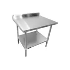 image of Sapphire Manufacturing SMTEB-2436S 36" Open Base Work Table w/ Undershelf, 5" Backsplash - 18 Gauge