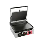 image of SIRMAN 34A2401105SI CORT LL Single Panini Grill w/ Timer, 10" x 15" Smooth Plates, 120-220V
