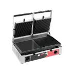 image of Sirman 34A3631105SI PD M Double Panini Grill w/ Timer, 20" x 10" Combination Plates, 220V