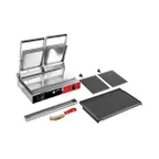 image of Sirman 34A3335105SI PD R PS Double Panini Grill w/ Removable Grooved Plates and Timer, 220V