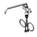 image of T&S Brass 5F-2SLX18 Equip Faucet, 18" Swing Nozzle, Deck Mount, Single Hole Base