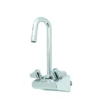 image of T&S Brass 5F-4WLX05 Equip Faucet, 4" Wall Mount, 5-1/2" Swivel Gooseneck