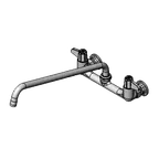 image of T&S Brass 5F-8WLX16 Equip Faucet, 8" Centers, Wall Mount, 16" Swivel Nozzle