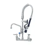 image of T&S Brass SMPM-8WLN-06-CR Mini Pre-Rinse Unit, 8" Wall Mount Mixing Faucet