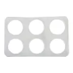 image of Winco ADP-444 6 Hole Steam Table Adapter Plate, (6) 4-3/4" Holes