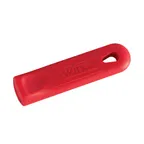 image of Winco AFP-1HR 4-1/2" Removable Silicone Pan Handle Grip / Sleeve for 7" and 8" Fry Pans -  Red