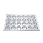 image of Winco AMF-24 Aluminum 24 Cup Muffin Pan, 20-1/2"L x 14"W pan