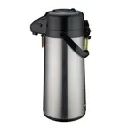 image of Winco AP-522 2.2 Liter Glass Lined Stainless Steel Airpot with Push Button