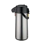 image of Winco AP-525 2.5 Liter Glass Lined Stainless Steel Airpot with Push Button