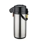 image of Winco APSP-925 2.5 Liter Double-wall Insulated Stainless Steel Airpot with Push Button