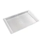 image of Winco AST-3S Display Tray, Full Size, 20-3/4" X 12-3/4", Rectangular, Silver with Snake skin Texture 