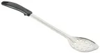 image of Winco BHPP-15 15" Perforated Basting Spoon With Stop Hook, Black Polypropylene Handle