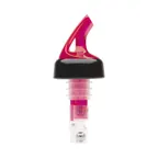 image of Winco BMP-3100R Bar Maid 1 oz Liquor Pourers, Red Spout, Black Collar, Plastic - 12/Pack
