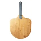 image of Winco BPP1416 Old Stone 14"X16" Bamboo Pizza Peel with Folding Handle
